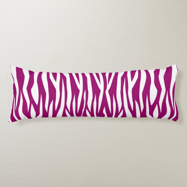 Magenta Zebra Print Body Pillow (Front)