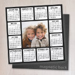 Magentic Calendar Square with Photo Car Magnet<br><div class="desc">A photo collage with a 2025 calendar and room to add text. A great way to display your favorite photo throughout the year. A fun item for the New Year to use at the office or at home. To change colors on the background and calendar, click on the advanced design...</div>