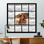 Magentic Calendar Square with Photo Poster<br><div class="desc">A photo collage with a 2025 calendar and room to add text. A great way to display your favorite photo throughout the year. A fun item for the New Year to use at the office or at home. To change colors on the background and calendar, click on the advanced design...</div>