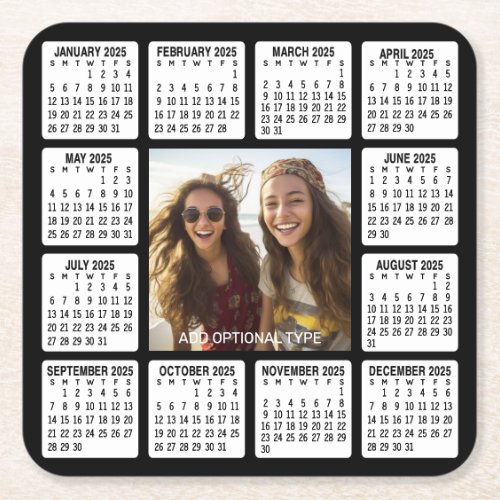 Magentic Calendar Square with Photo Square Paper Coaster