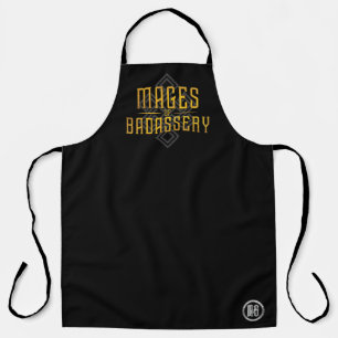 Mages of Badassery - Gold on Black Apron