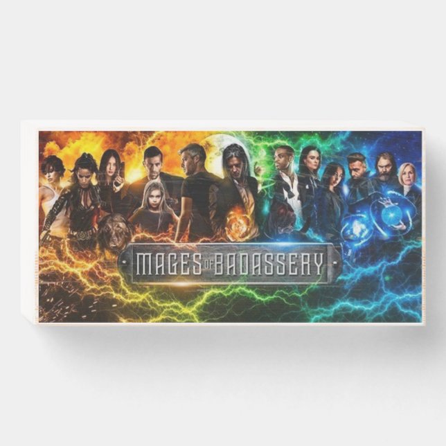 Mages of Badassery - Wooden Box Sign (Front Horizontal)