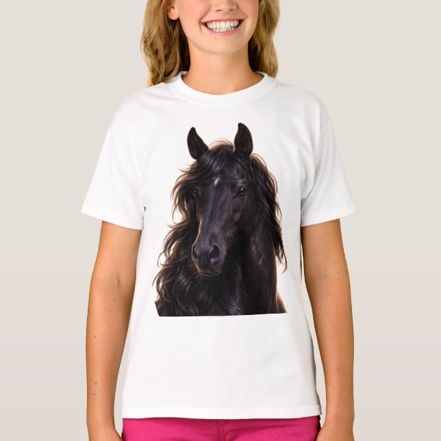 Magestic black stallion T-Shirt (Front)