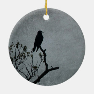 Magestic Crow Ceramic Ornament