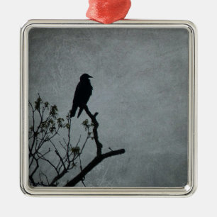 Magestic Crow Metal Ornament
