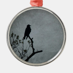 Magestic Crow Metal Ornament
