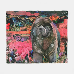 MAGGIE black chow fleece blanket 3 sizes