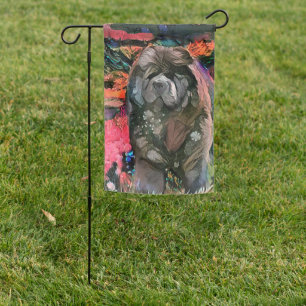 MAGGIE black chow garden flag