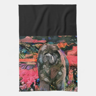 MAGGIE black chow  kitchen towel