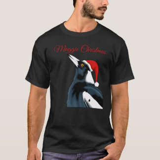 Maggie Christmas Magpie Christmas Art2 T-Shirt