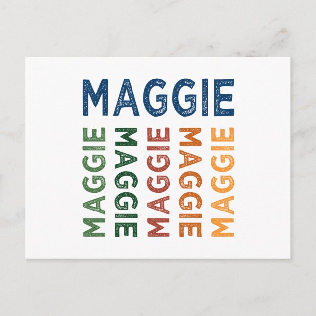 Maggie Cute Colorful Postcard (Front)