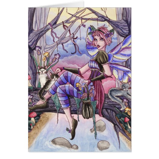 Maggie - Fairy and Cat Card (Front)
