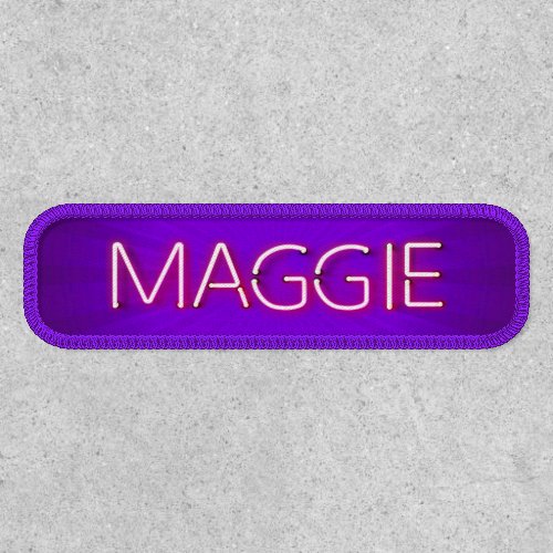 Maggie name in glowing neon lights patch