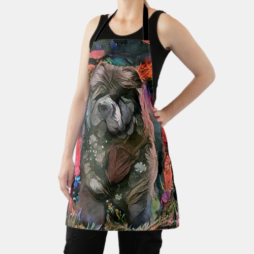 MAGGIE the black  Chow All-Over Print Apron