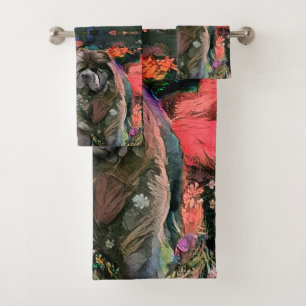 MAGGIE the black chow TOWEL SET