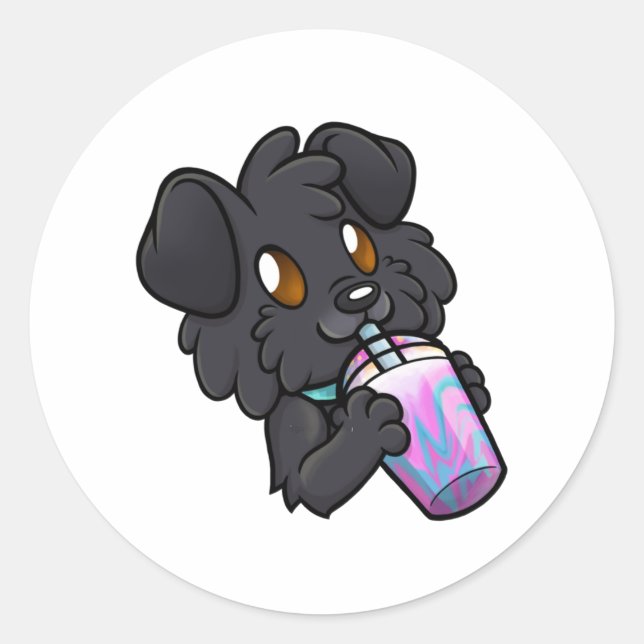 Maggie Unicorn Frappuccino Sips   Classic Round Sticker (Front)