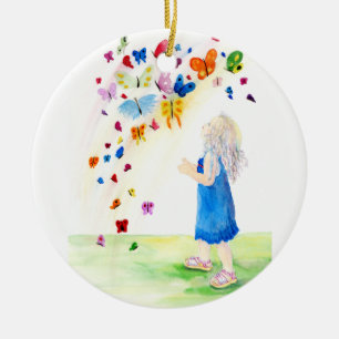 Maggie's Butterflies Ceramic Ornament