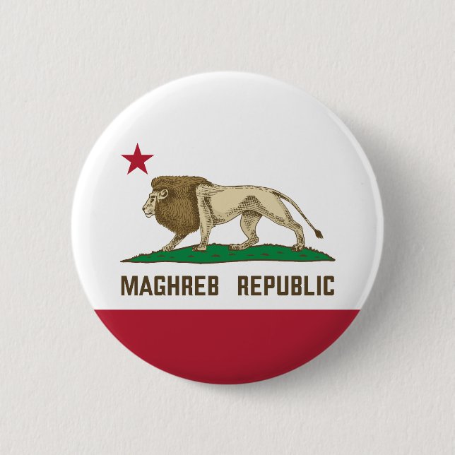 Maghreb Republic Lion Flag Berber Pride Button (Front)
