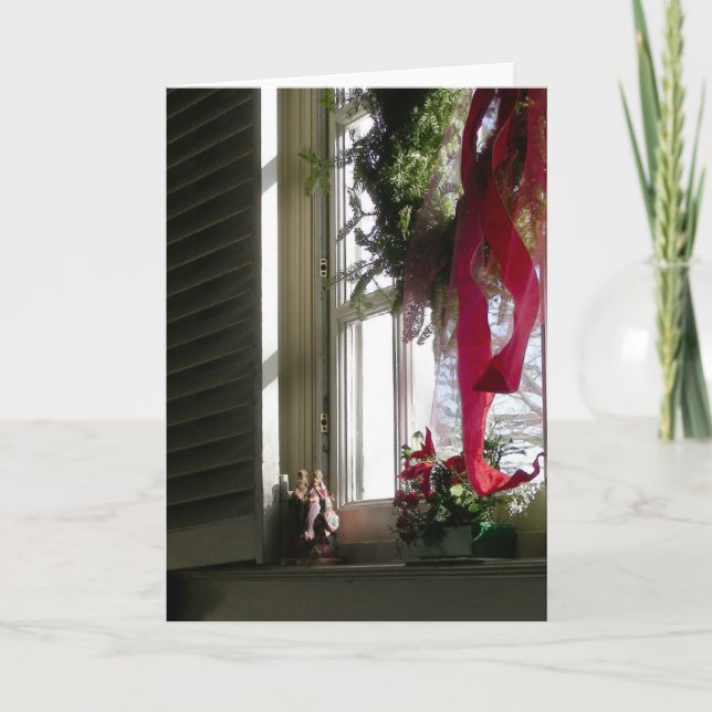 Magi in Window Sill Holiday Card (Front)