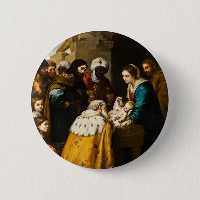 Magi Present Jesus Gifts Pinback Button (Front)
