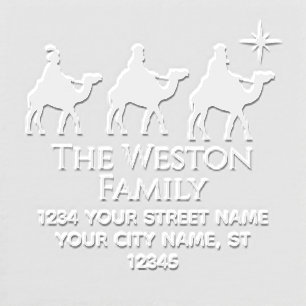 Magi Wisemen Kings Star Xmas #2 Name Address Embosser