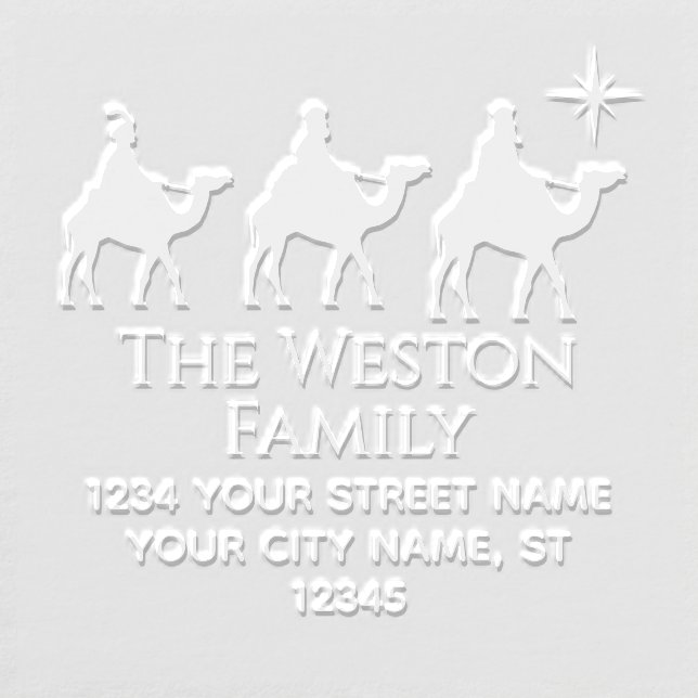  Magi Wisemen Kings Star Xmas #2 Name Address Embosser (Design)