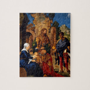 Magi Worship Baby Jesus Jigsaw Puzzle