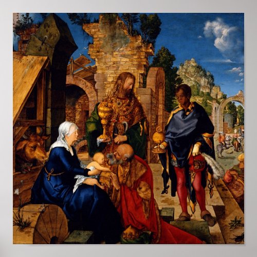 Magi Worship Baby Jesus Poster