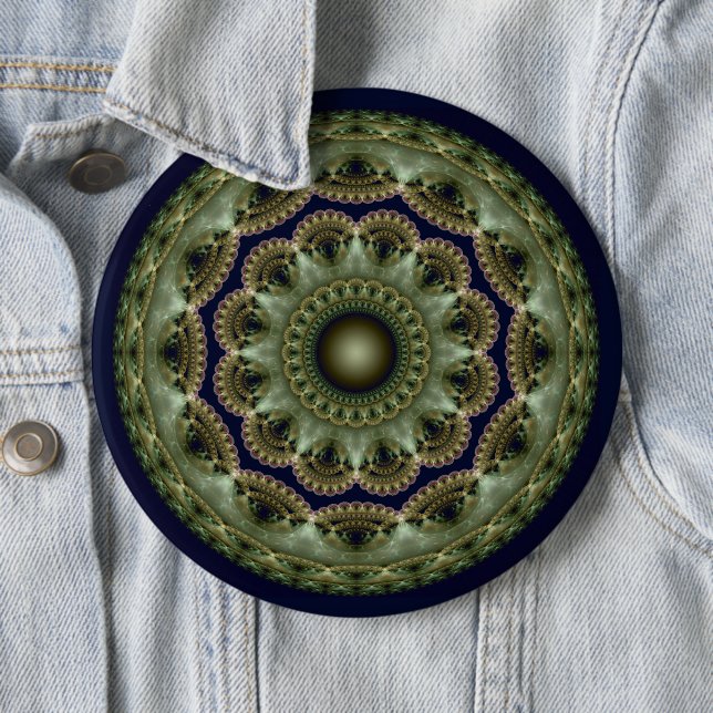 Magian glorious fractal glossy pattern button (In Situ)