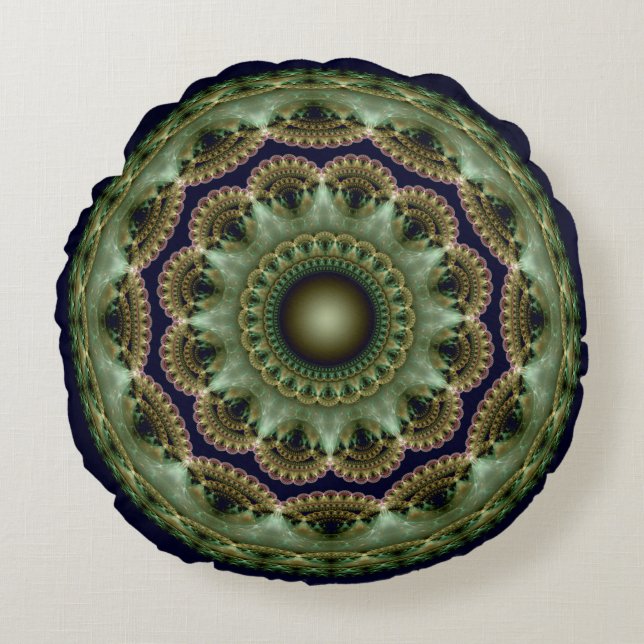 Magian glorious fractal glossy pattern round pillow (Front)
