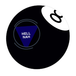 Magic 8 Ball Am I Stupid? Ironic Bowling Ball Sticker