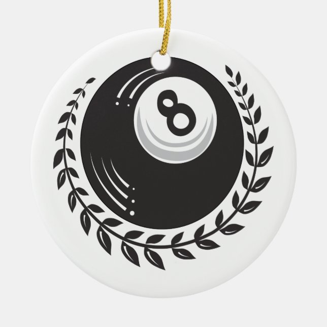 Magic 8 Ball Tattoo Ceramic Ornament (Front)