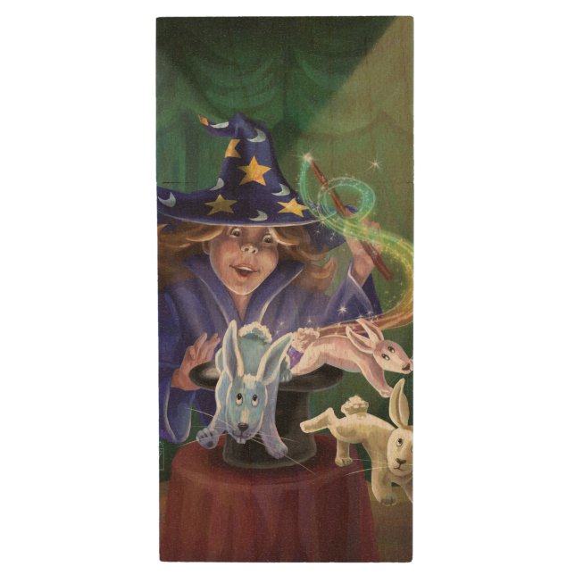 Magic Act Wood USB Flash Drive (Front Vertical)