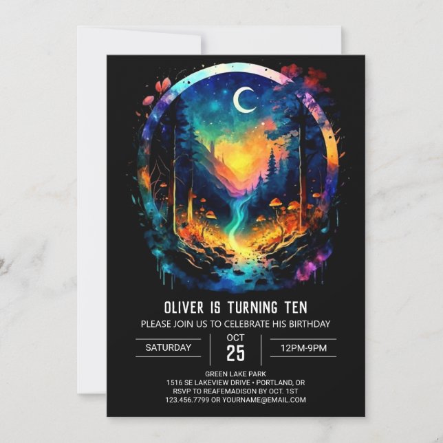 Magic Adventure Awaits Grove Birthday Invitation (Front)