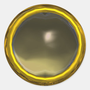 MAGIC AGATE, bright vibrant yellow grey Classic Round Sticker
