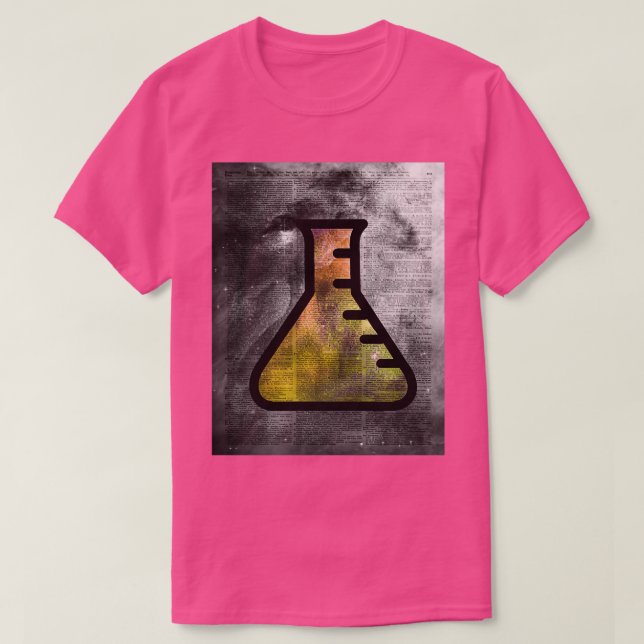 Magic Alchemy Vial Chemistry over Dictionary Art T-Shirt (Design Front)