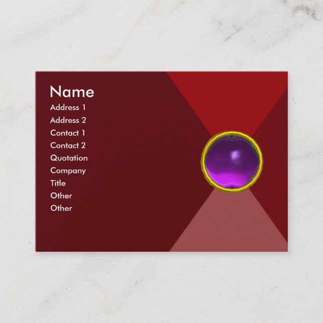 MAGIC AMETHYST, bright vibrant red pink purple Business Card (Front)