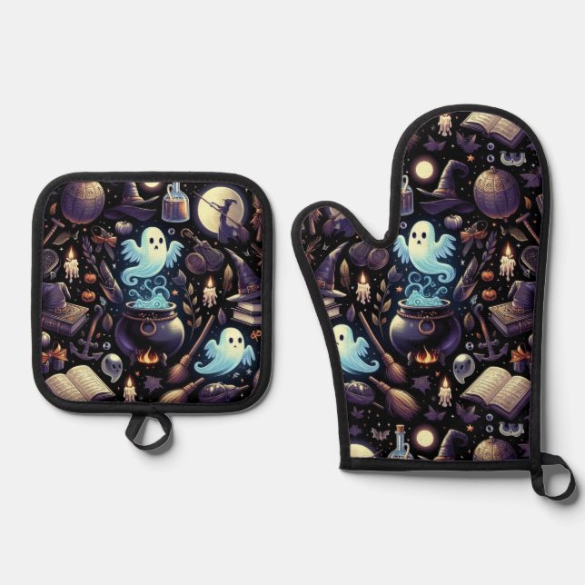 Magic and Spells Oven Mitt & Pot Holder Set (Front)