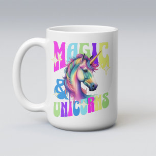 Magic and Unicorns Rainbow Colors Coffee Mug