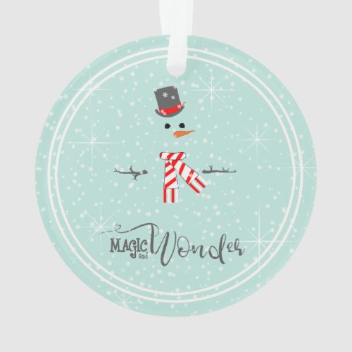 Magic and Wonder Christmas Snowman Mint ID440 Ornament