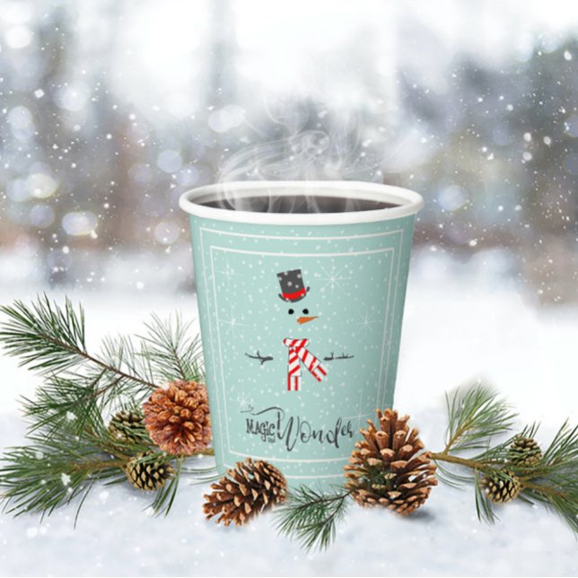 Magic and Wonder Christmas Snowman Mint ID440 Paper Cups (Creator Uploaded)