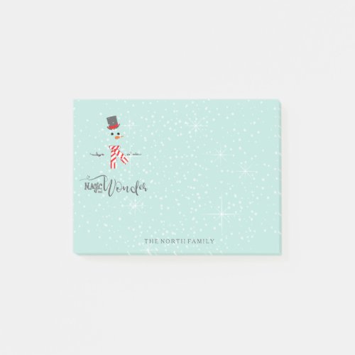Magic and Wonder Christmas Snowman Mint ID440 Post_it Notes
