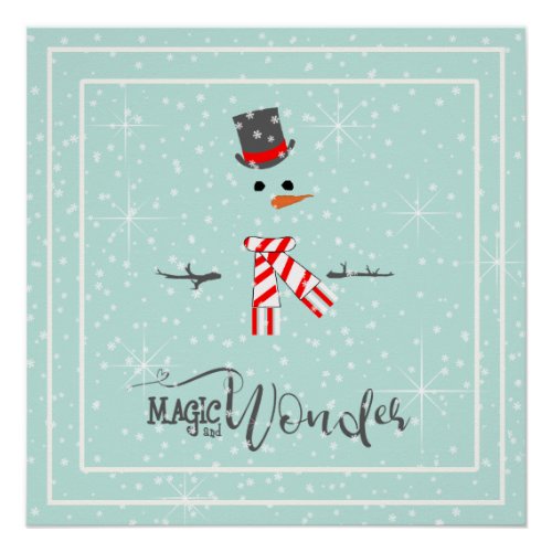 Magic and Wonder Christmas Snowman Mint ID440 Poster