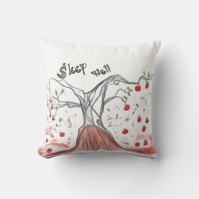 Magic Apple Throw Pillow (Front)