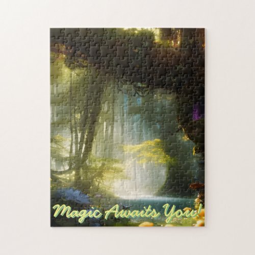 Magic Awaits You Fairytale Forest customize Jigsaw Puzzle