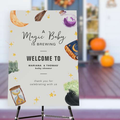 Magic Baby Brewing Neutral Halloween Baby Shower Foam Board