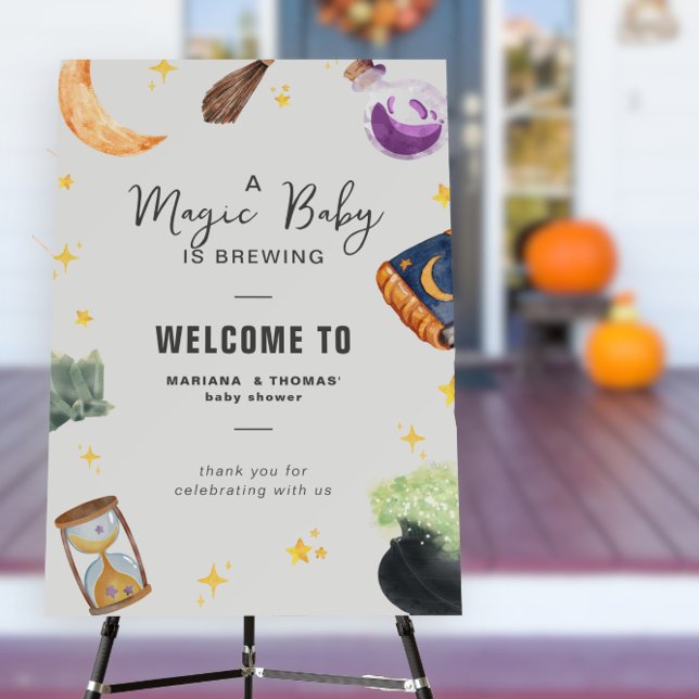 Magic Baby Brewing Neutral Halloween Baby Shower Foam Board (Creator Uploaded)