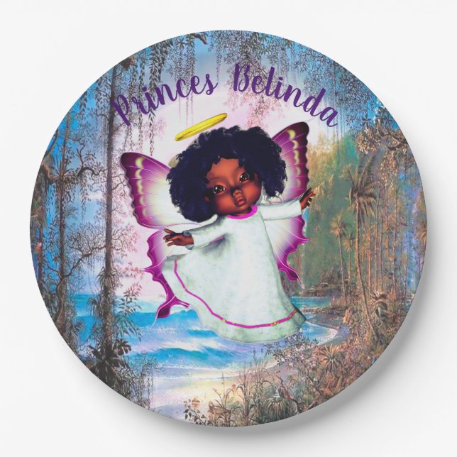 Magic Baby Butterfly Fairy Baby Shower Paper Plates (Front)