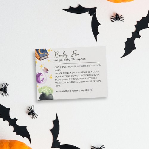 Magic Baby Halloween neut Book Request Baby Shower Enclosure Card