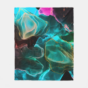 Magic Background. Hand Paint. Flow Creativity Wate Fleece Blanket